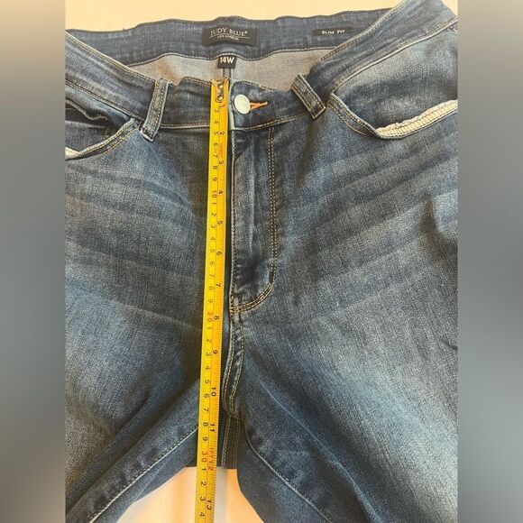 Judy Blue Slim Fit Jeans Sz 14W Dark Wash Stretch High Rise NWOT - Picture 4 of 8